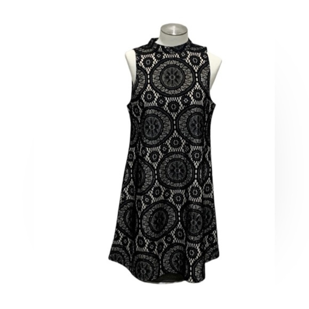 love, Fire Black and White Geometric Mini Dress